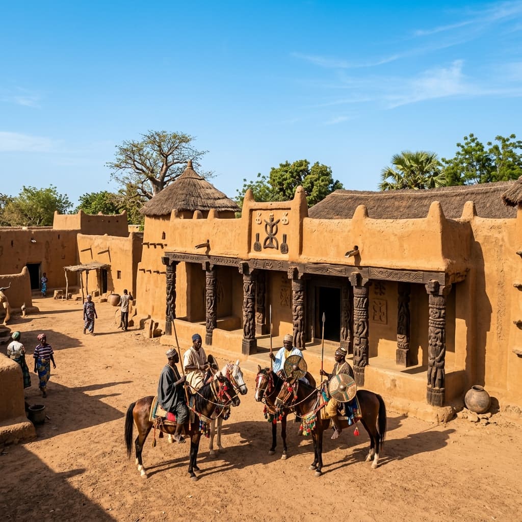 Cour royale et architecture en banco de Parakou