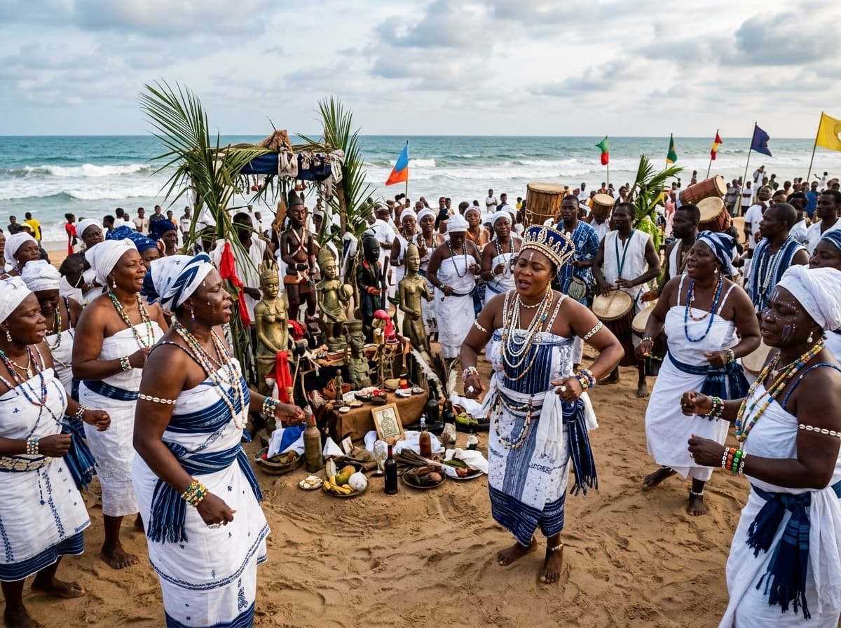 Célébration sacrée du 10 janvier sur les plages de Ouidah au Bénin